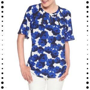 NWT Banana Republic Blue Floral Blouse